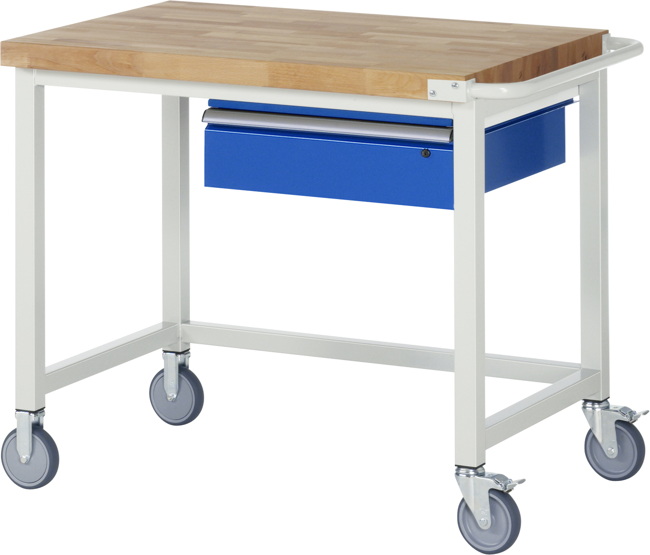 Fahrbare Werkbank Modell 8001, B 1000xT 700xH 880mm, Buche-Massiv-Platte 40mm