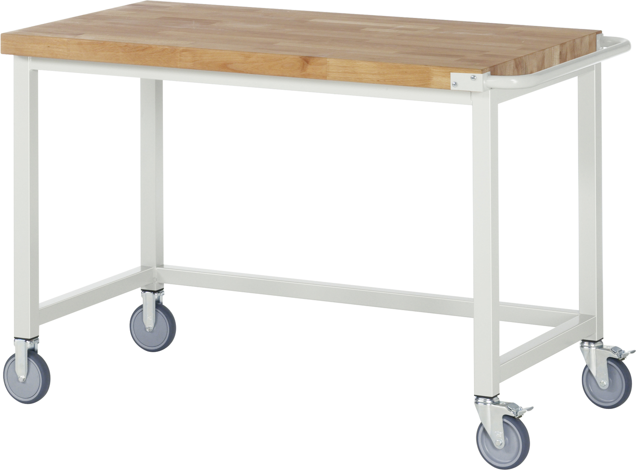 Fahrbare Werkbank Modell 8000, B 1250xT 700xH 880mm, Buche-Massiv-Platte 40mm