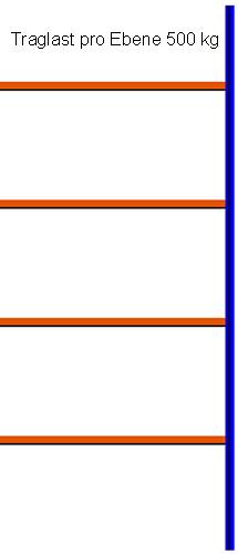 Reifen-Anbauregal, 3000x1250x400 mm HxLxT