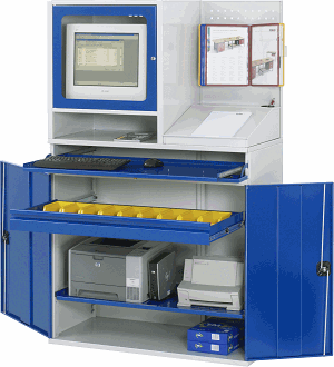 Computer-Schrank - Modell 69, B 1100 x T 520 x H 1770 mm