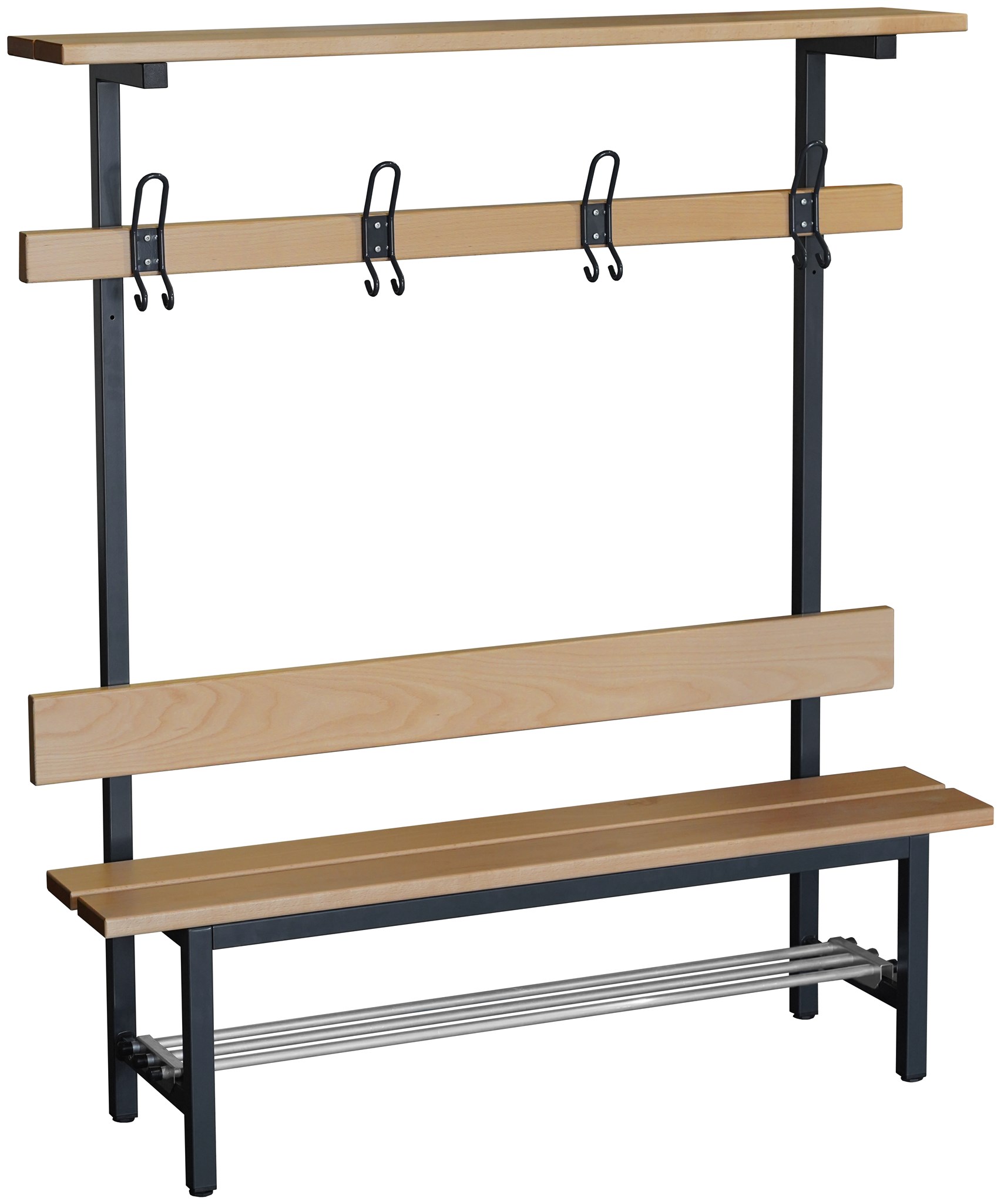 Einseitige Sitzbank Kinder mit Effektenablage, Länge 1000 mm, Tiefe 320 mm