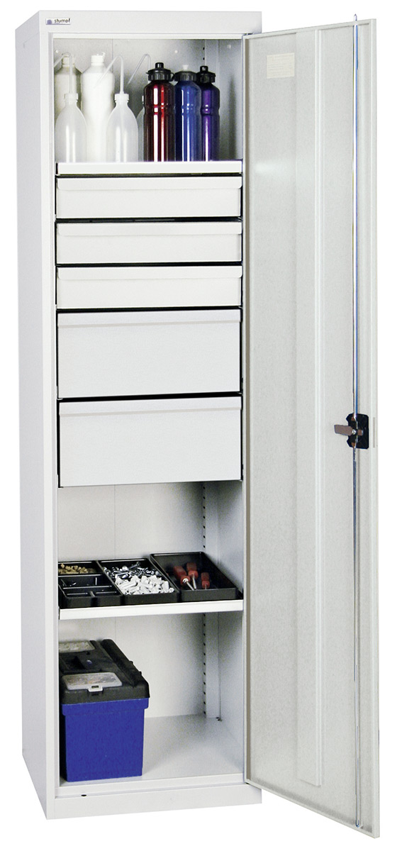 Werkstattschrank 1800 x 500 x 500 mm HxBxT mit 5 Schubladen