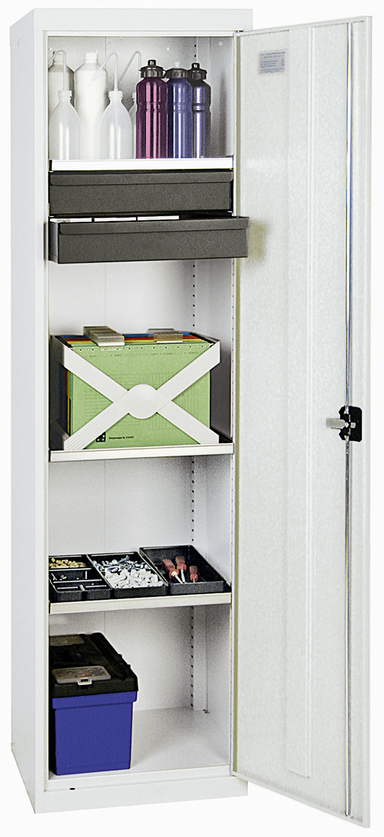 Werkstattschrank 1800 x 500 x 500 mm HxBxT mit 2 Schubladen