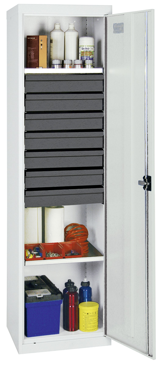 Werkstattschrank 1800 x 500 x 500 mm HxBxT mit 7 Schubladen