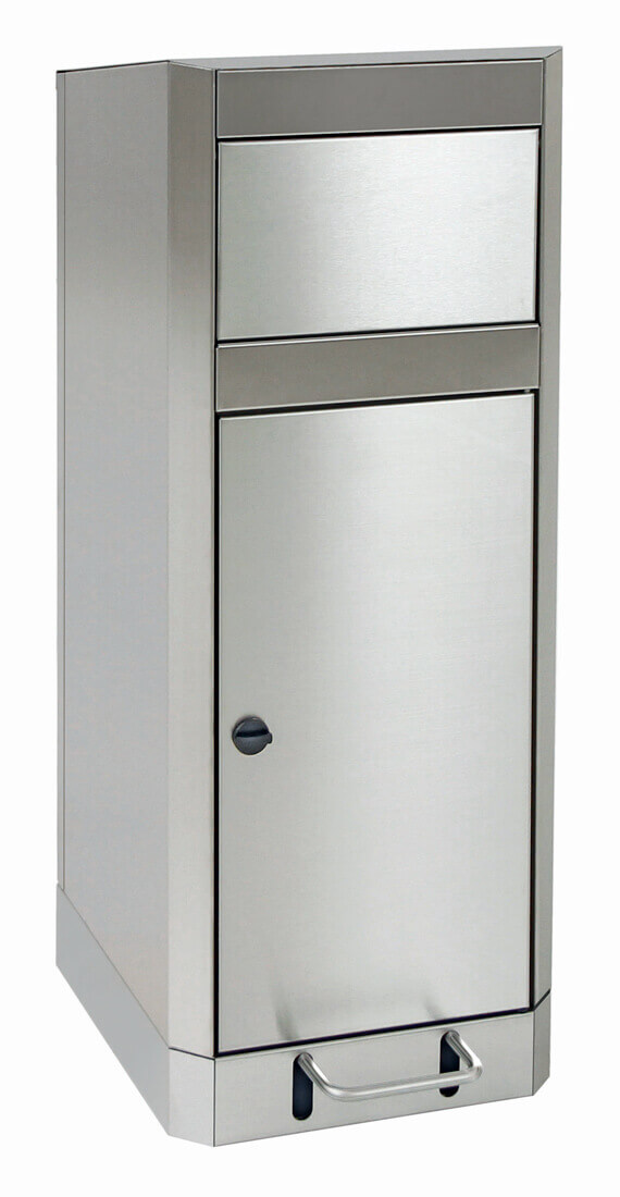 Standabfallbehälter 25 Liter aus Edelstahl mit Trethebel