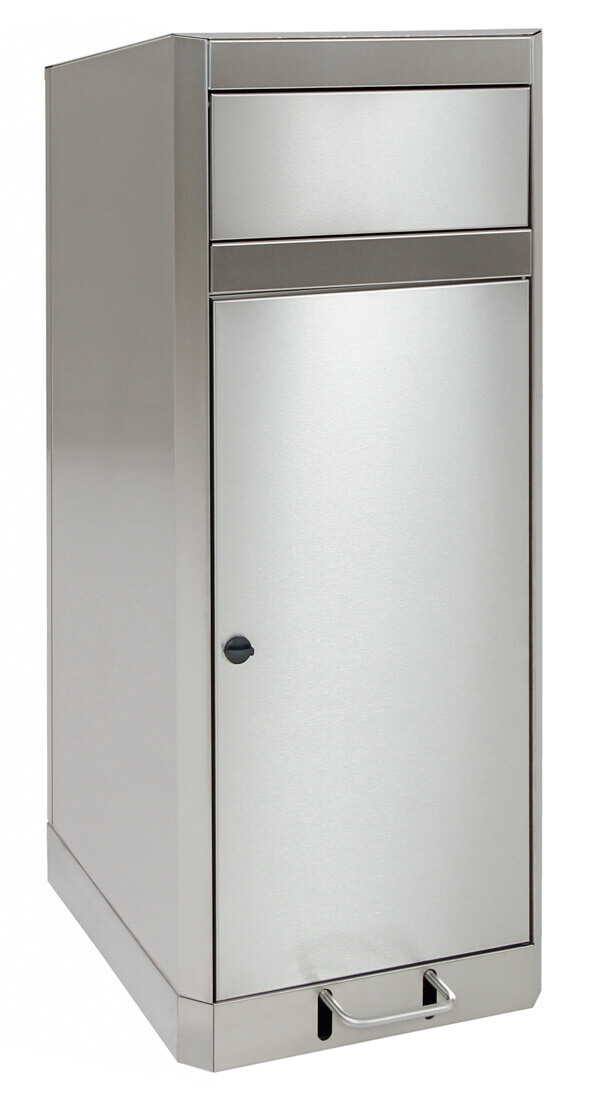 Standabfallbehälter 80 Liter aus Edelstahl mit Trethebel