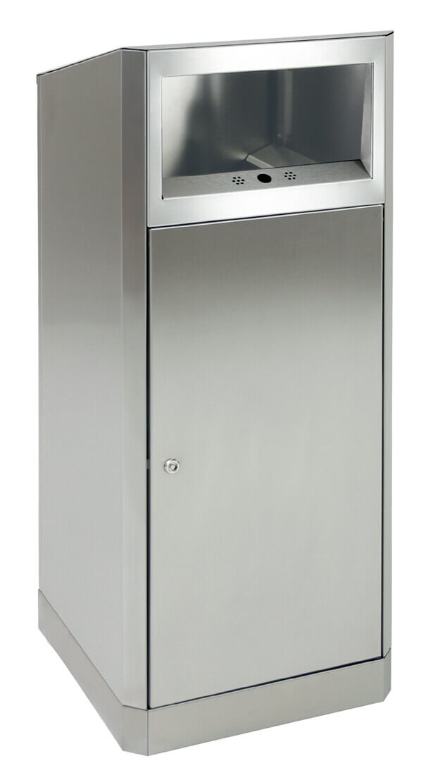 Standabfallbehälter 80 Liter aus Edelstahl mit Ascher