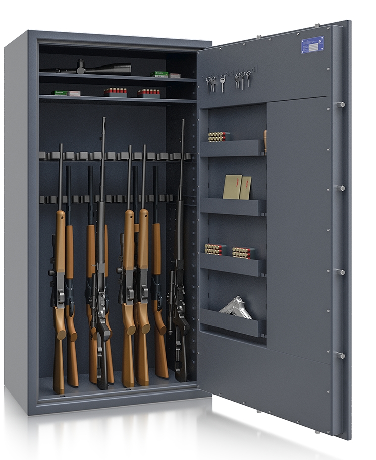 Waffenschrank Modell GW-WSL1-11/26, 1600x850x500 mm HxBxT, RAL 7024