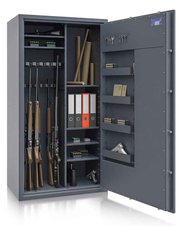 Waffenschrank Modell GW-WSL1-12/14, 1600x850x500 mm HxBxT, RAL 7024