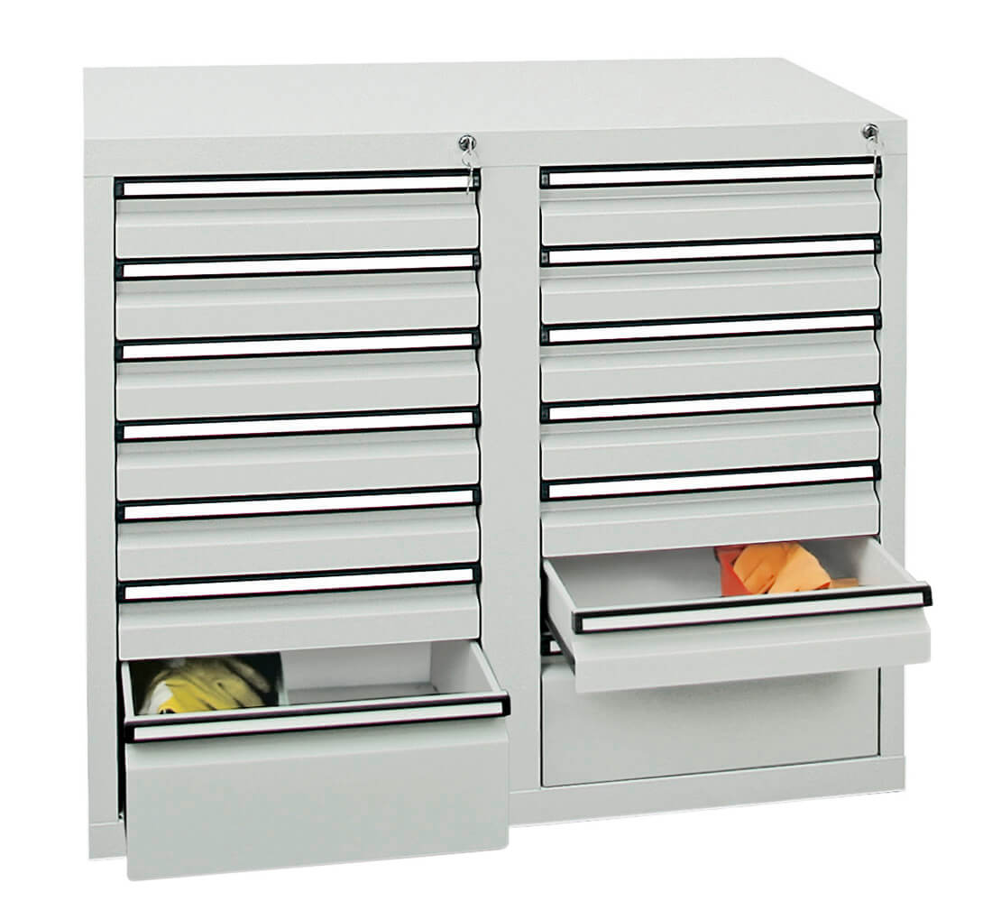 Schubladenschrank 900x1000x500 mm HxBxT, 14 Schubladen