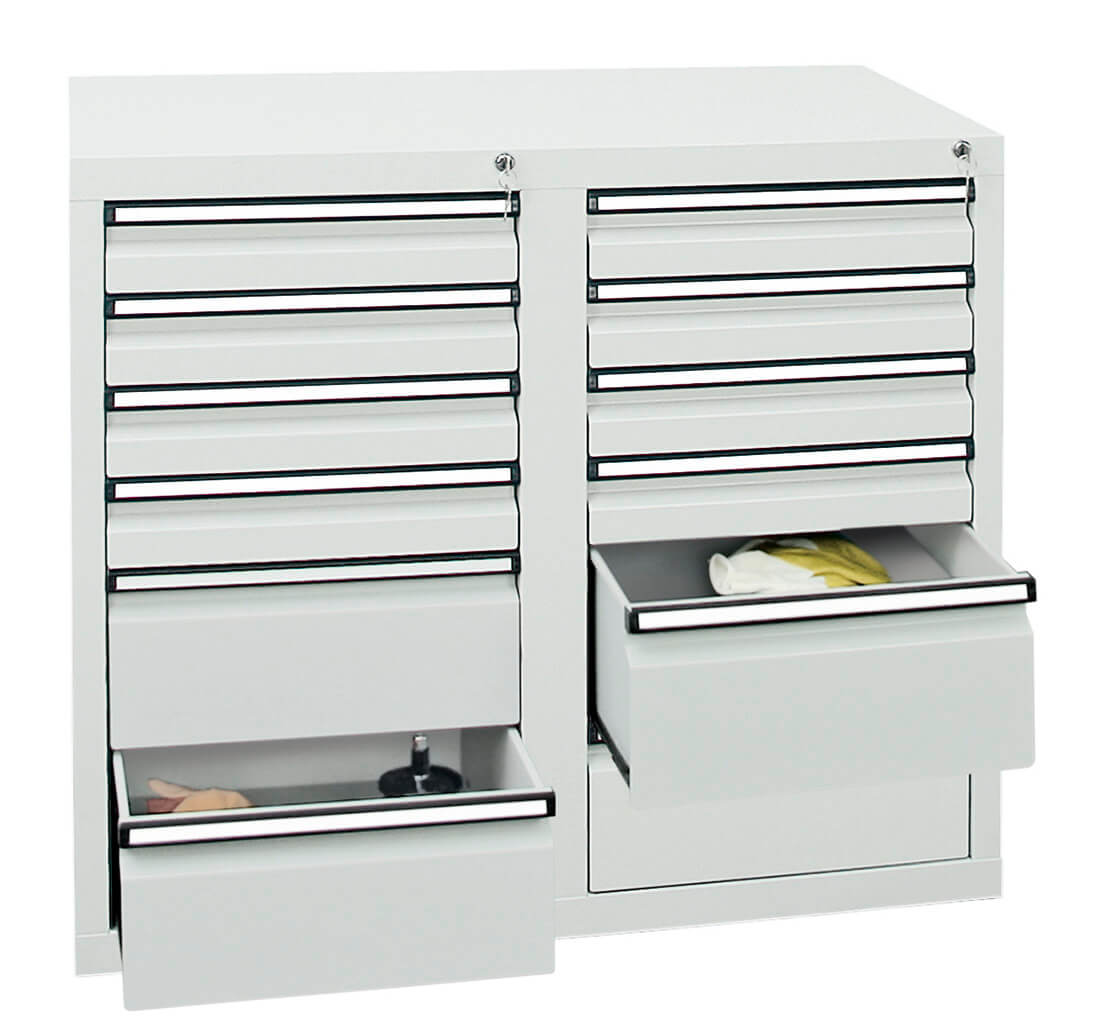 Schubladenschrank 900x1000x500 mm HxBxT, 12 Schubladen
