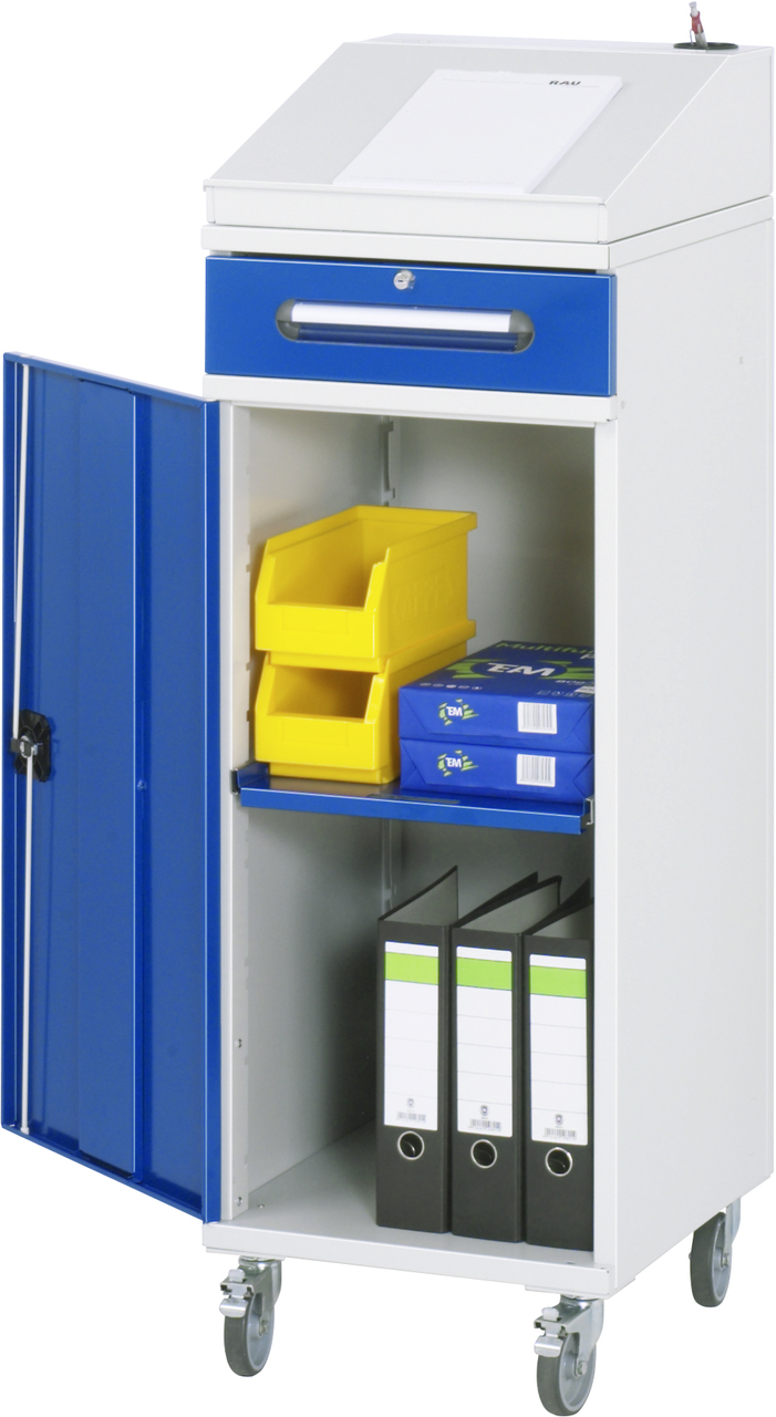 Beistellschrank-Stehpult, Modell 02, mobil