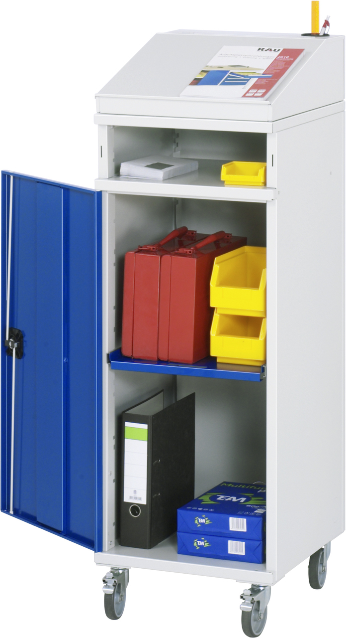Beistellschrank-Stehpult, Modell 01, mobil