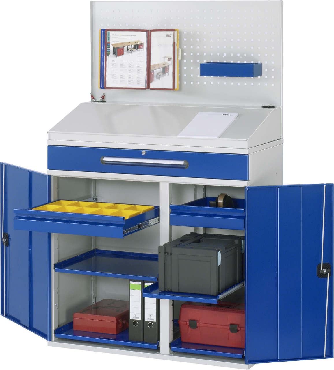 Beistellschrank-Stehpult, Modell 04, stationär