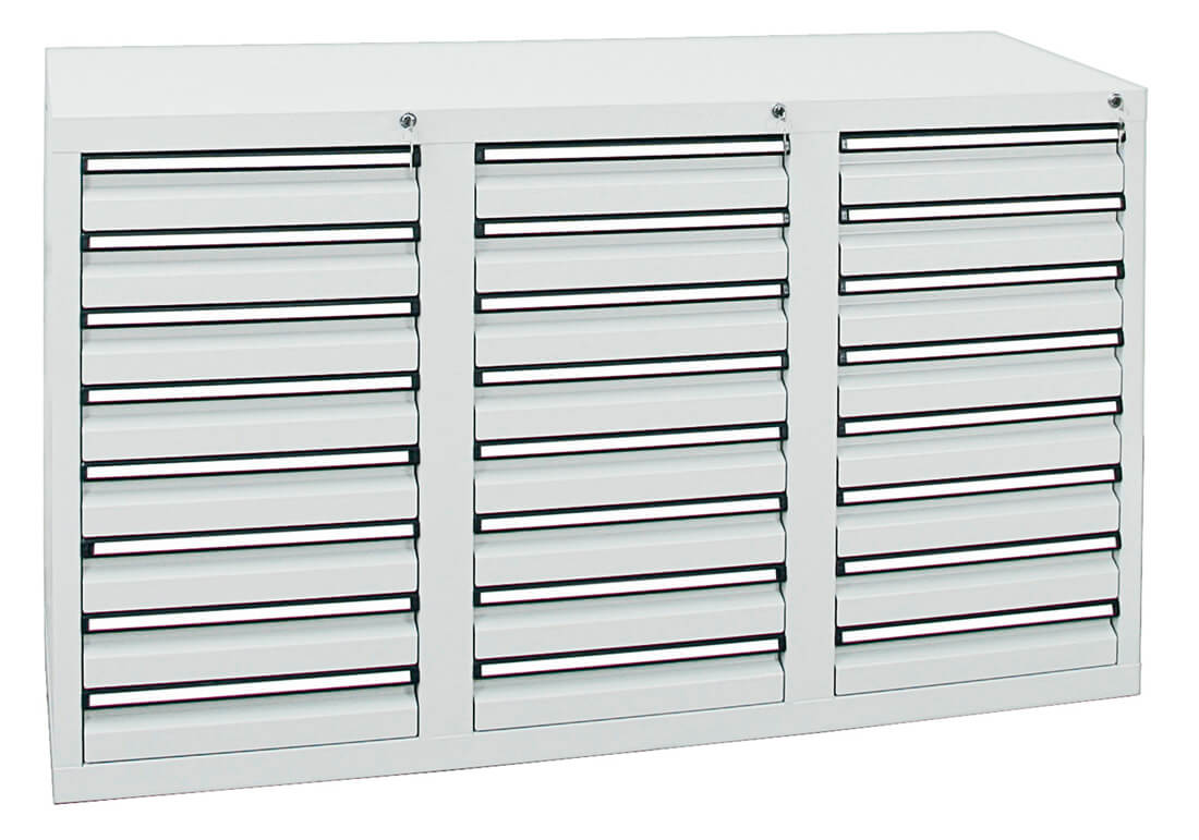 Schubladenschrank 900x1500x500 mm HxBxT, 24 Schubladen