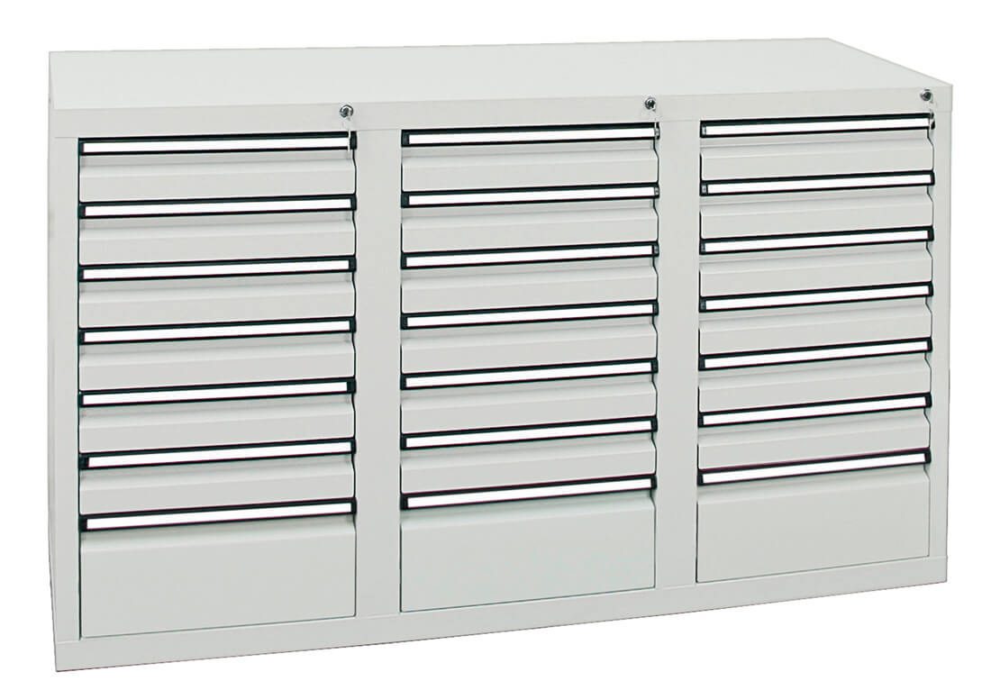 Schubladenschrank 900x1500x500 mm HxBxT, 21 Schubladen