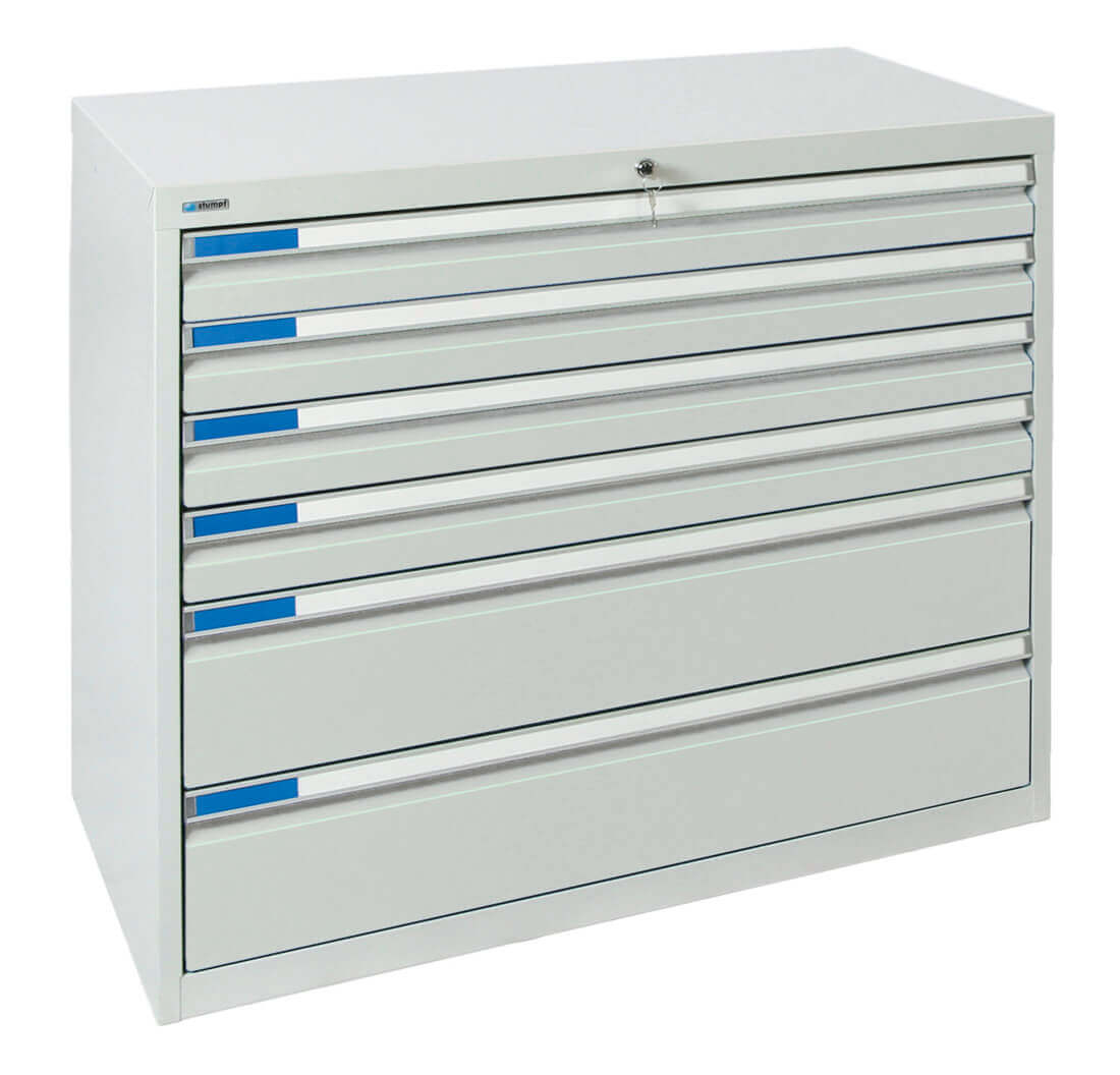 Schubladenschrank 900x1000x500 mm HxBxT, 6 Schubladen