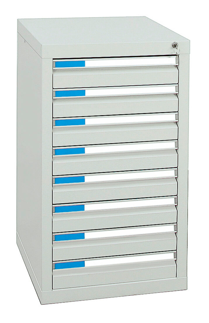 Schubladenschrank 900x500x500 mm HxBxT, 8 Schubladen