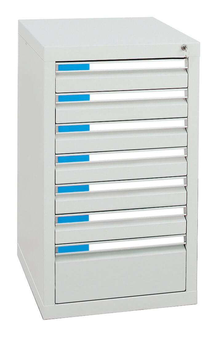 Schubladenschrank 900x500x500 mm HxBxT, 7 Schubladen