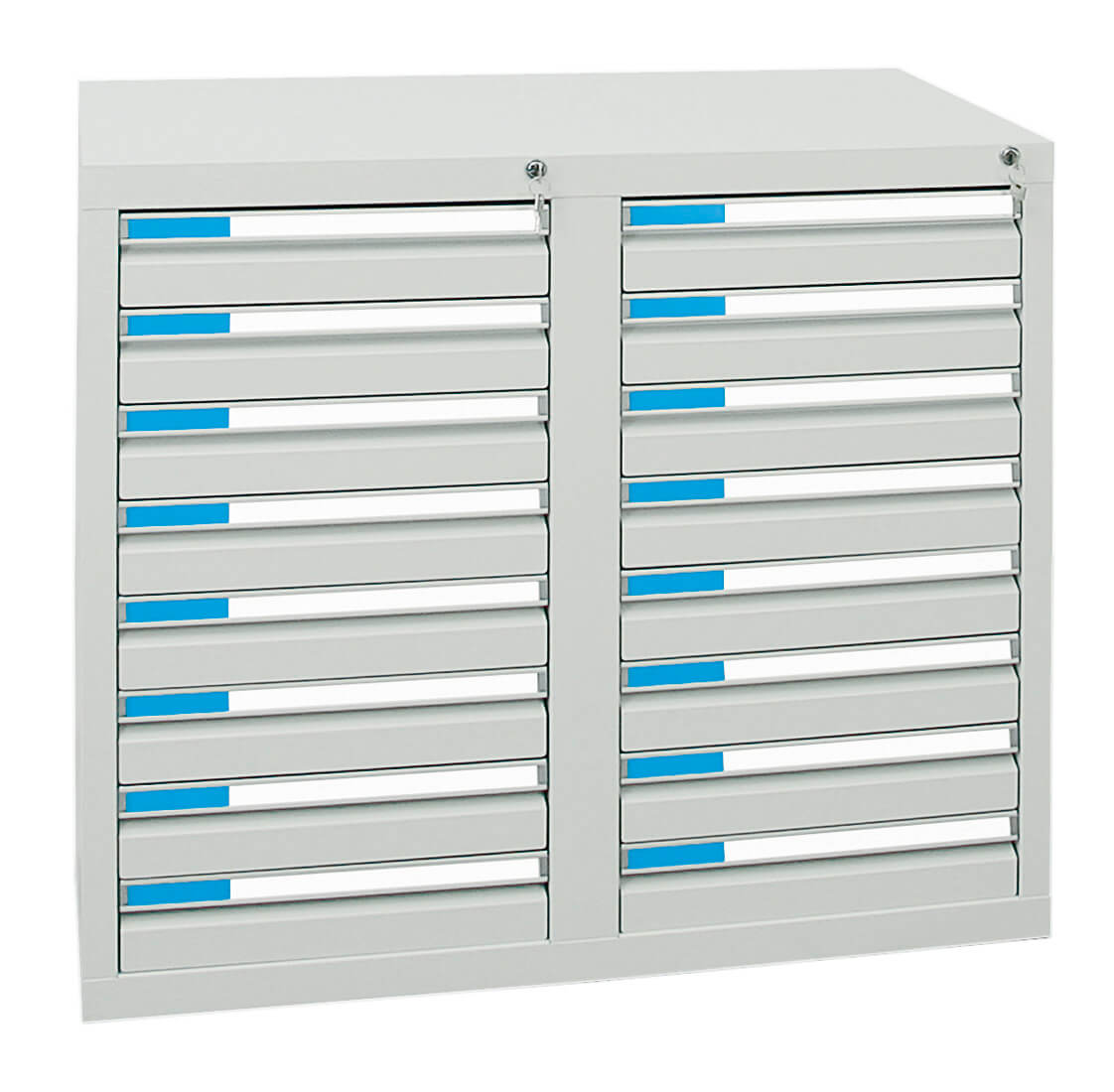 Schubladenschrank 900x1000x500 mm HxBxT, 16 Schubladen