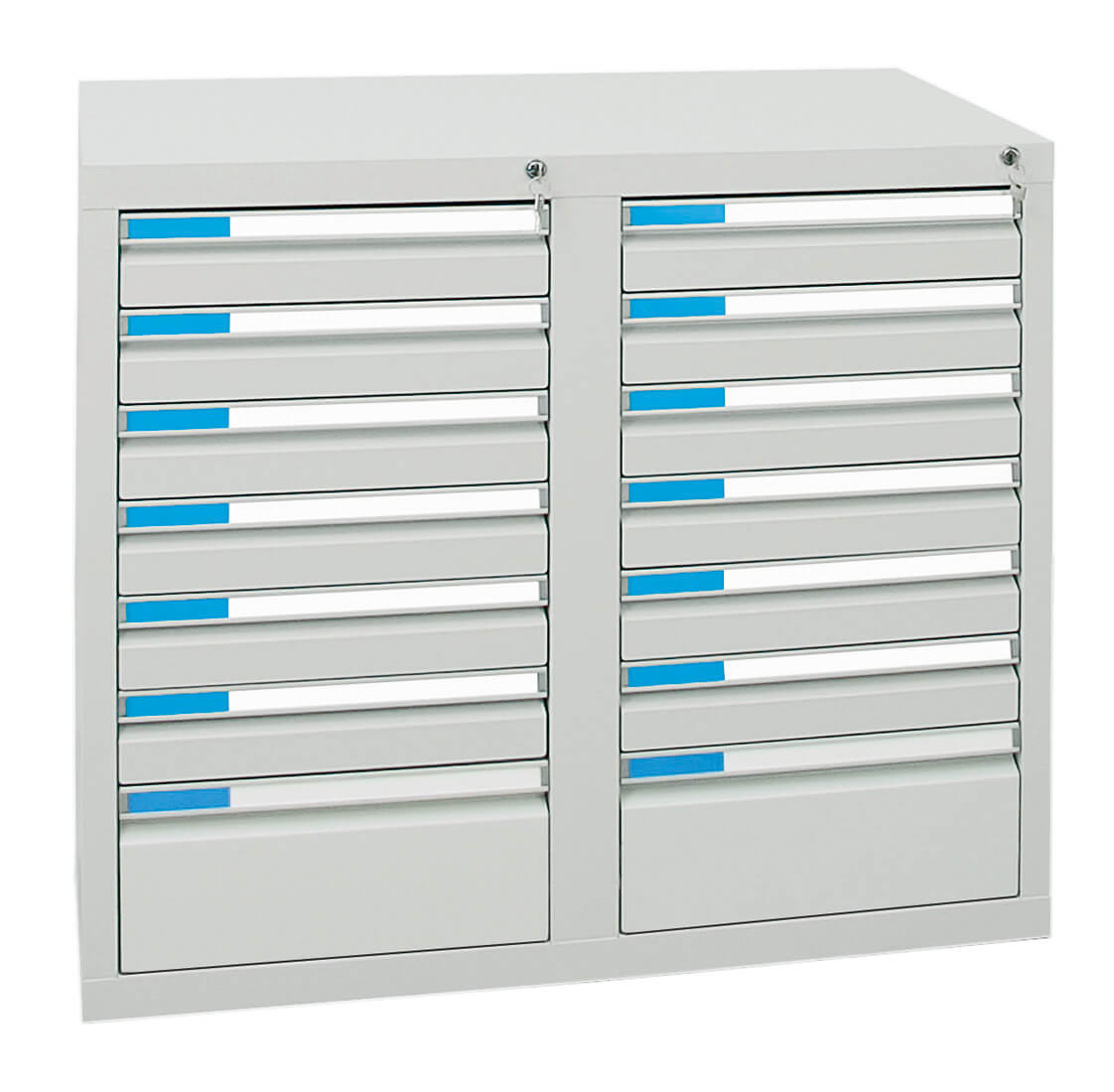 Schubladenschrank 900x1000x500 mm HxBxT, 14 Schubladen