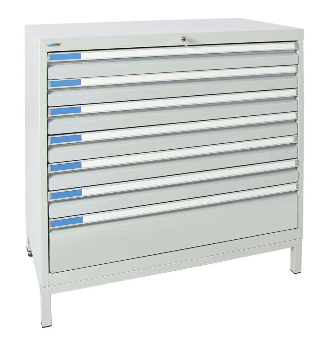 Schubladenschrank 900x1000x500 mm HxBxT, 7 Schubladen