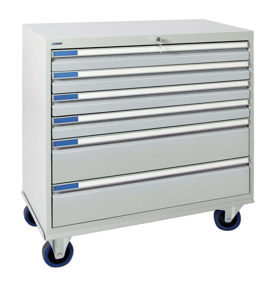 Schubladenschrank 900x1000x500 mm HxBxT, 6 Schubladen