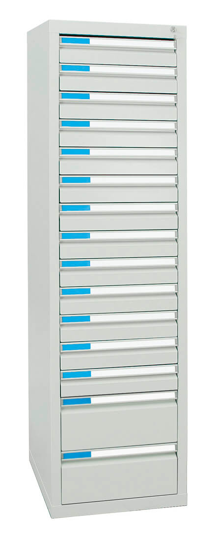Schubladenschrank 1800x500x500 mm HxBxT, 15 Schubladen