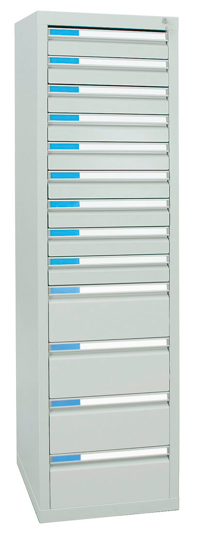 Schubladenschrank 1800x500x500 mm HxBxT, 13 Schubladen