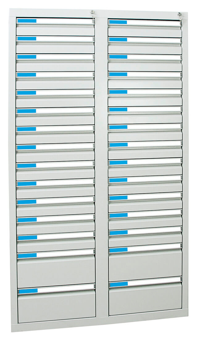 Schubladenschrank 1800x1000x500 mm HxBxT, 30 Schubladen