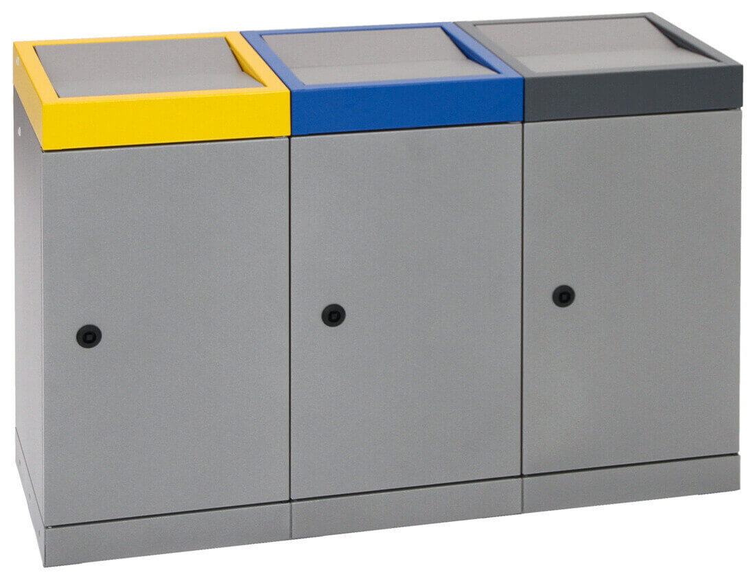 Abfalltrennsystem ProTec-Plus, 3er-Stationen mit je 30 Liter