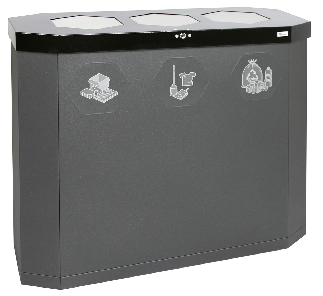 Abfalltrennsystem SIXCO Swing, 3 x 45l