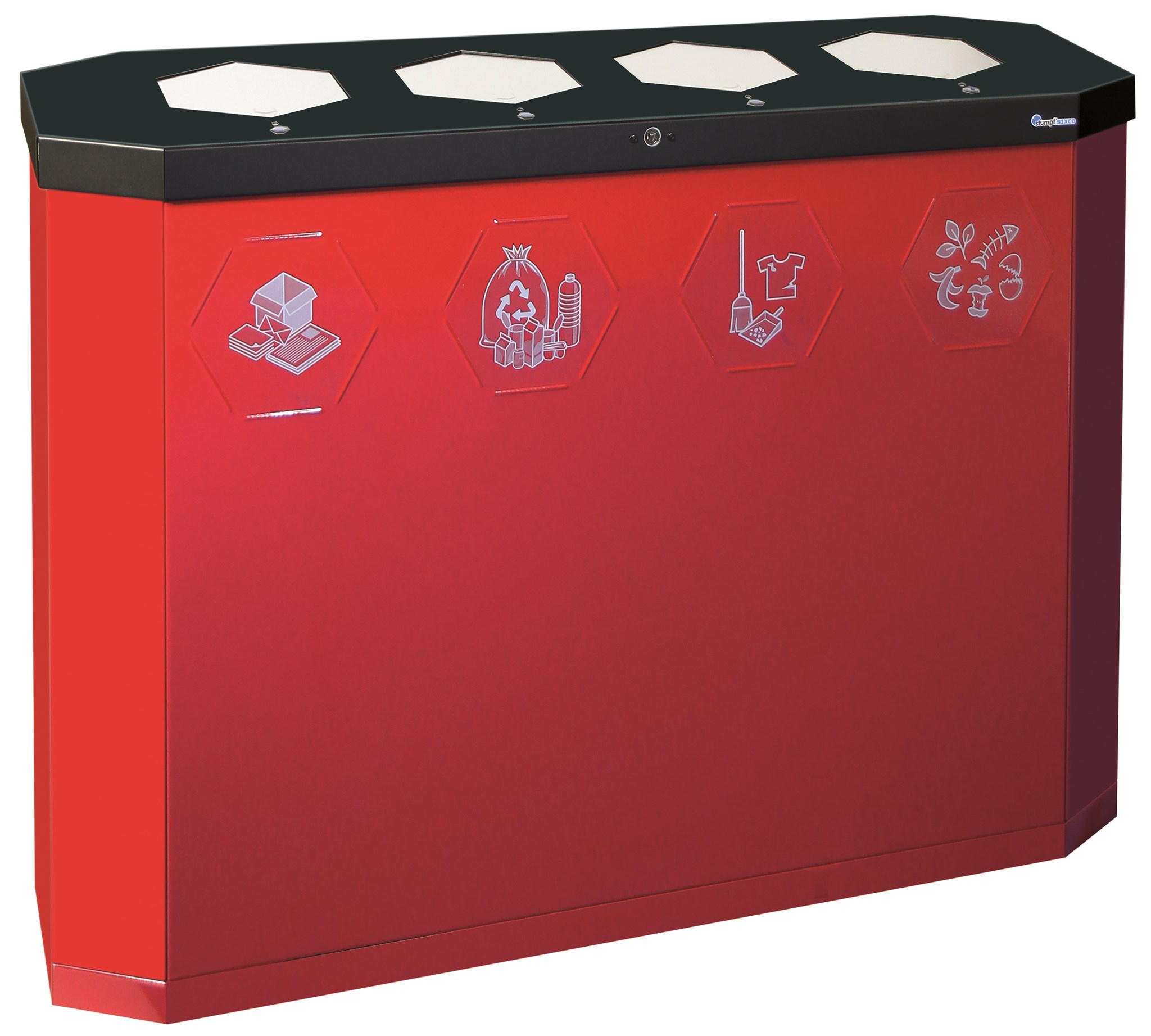 Abfalltrennsystem SIXCO touchless 4 x 45l