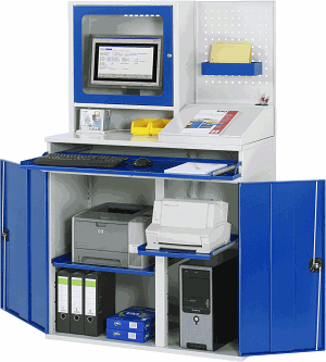 Computer-Schrank - Modell 67, B 1100 x T 520 x H 1770 mm