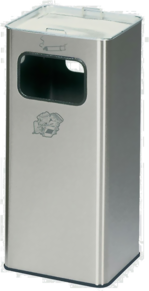 Abfallsammler 2-fach Einwurf Edelstahl, Ascher Alu, B33R
