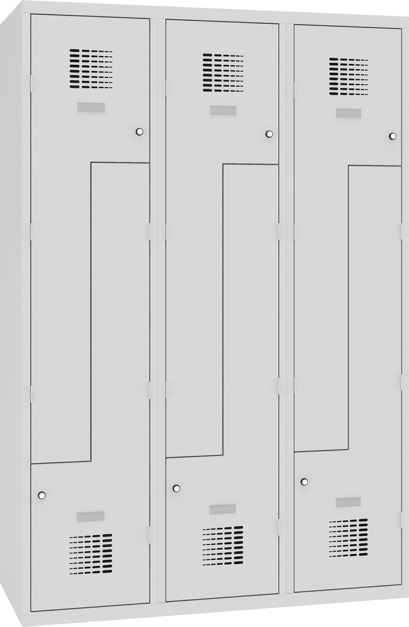 Z-Garderobenschrank 3 Abteile Breite 1200mm, SUL 43 W st 1 pkt