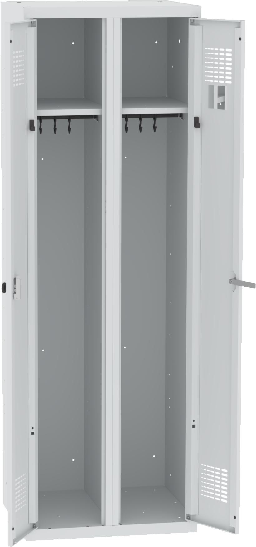 Garderobenschrank 2 Abteile mit 300 mm Abteilbreite gemeinsam schliessend, WZD 320 st