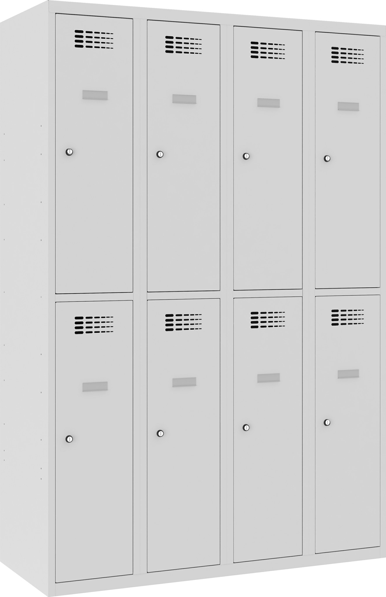 Garderobenschrank, Breite 1200 mm 4 Abteile mit 2 Fächer übereinander, Total 8 Fächer, SUS 342 W