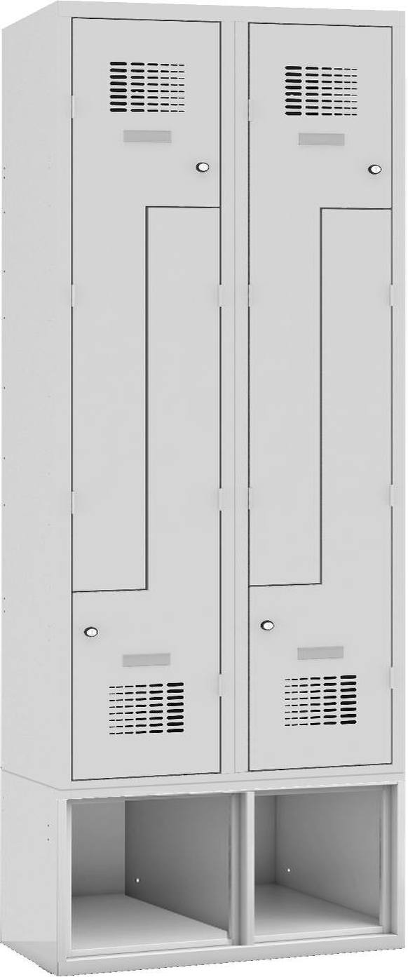 Z-Garderobenschrank auf Schuhfach 2 Abteile