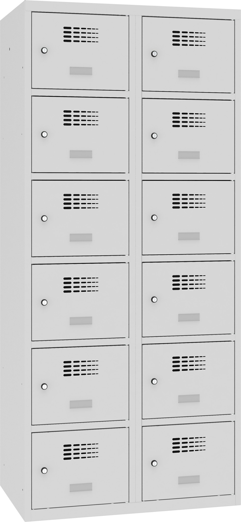 Schliessfachschrank, 2 Abteile mit je 6 Fächer übereinander, Total 12 Fächer