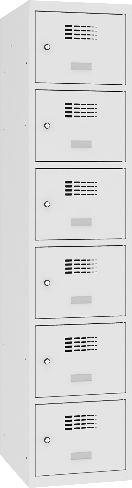 Schliessfachschrank, 1 Abteil mit 6 Fächer übereinander, Total 6 Fächer