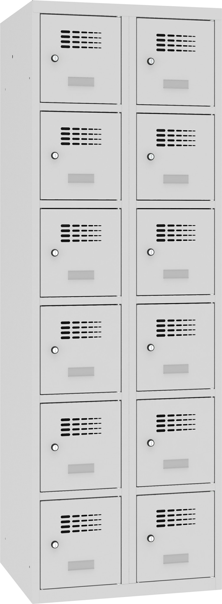 Schliessfachschrank, 2 Abteile mit je 6 Fächer übereinander, Total 12 Fächer