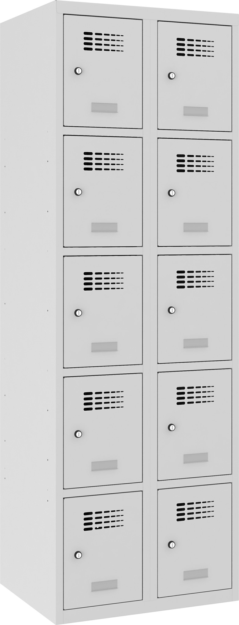 Schliessfachschrank, 2 Abteile mit je 5 Fächer übereinander, Total 10 Fächer