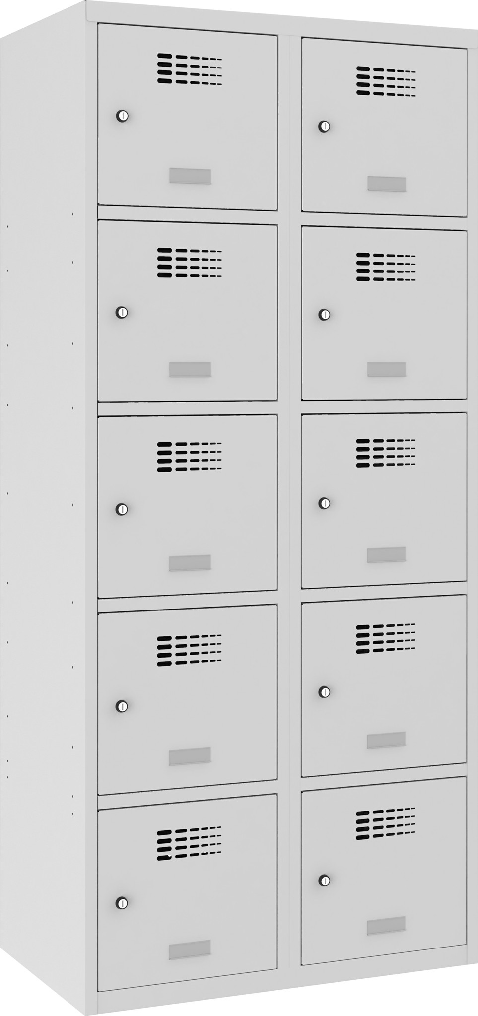 Schliessfachschrank, 2 Abteile mit je 5 Fächer übereinander, Total 10 Fächer