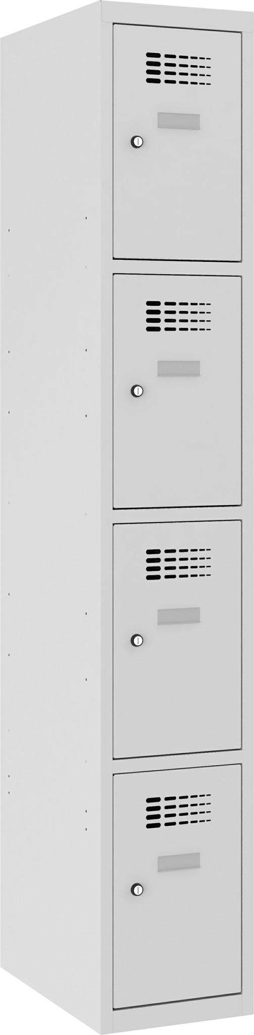 Schliessfachschrank, 1 Abteil mit 4 Fächer übereinander, Total 4 Fächer