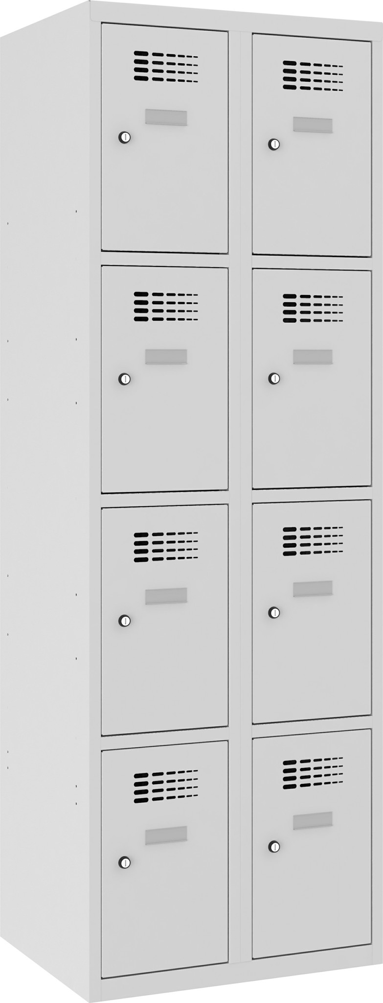 Schliessfachschrank, 2 Abteile mit je 4 Fächer übereinander, Total 8 Fächer