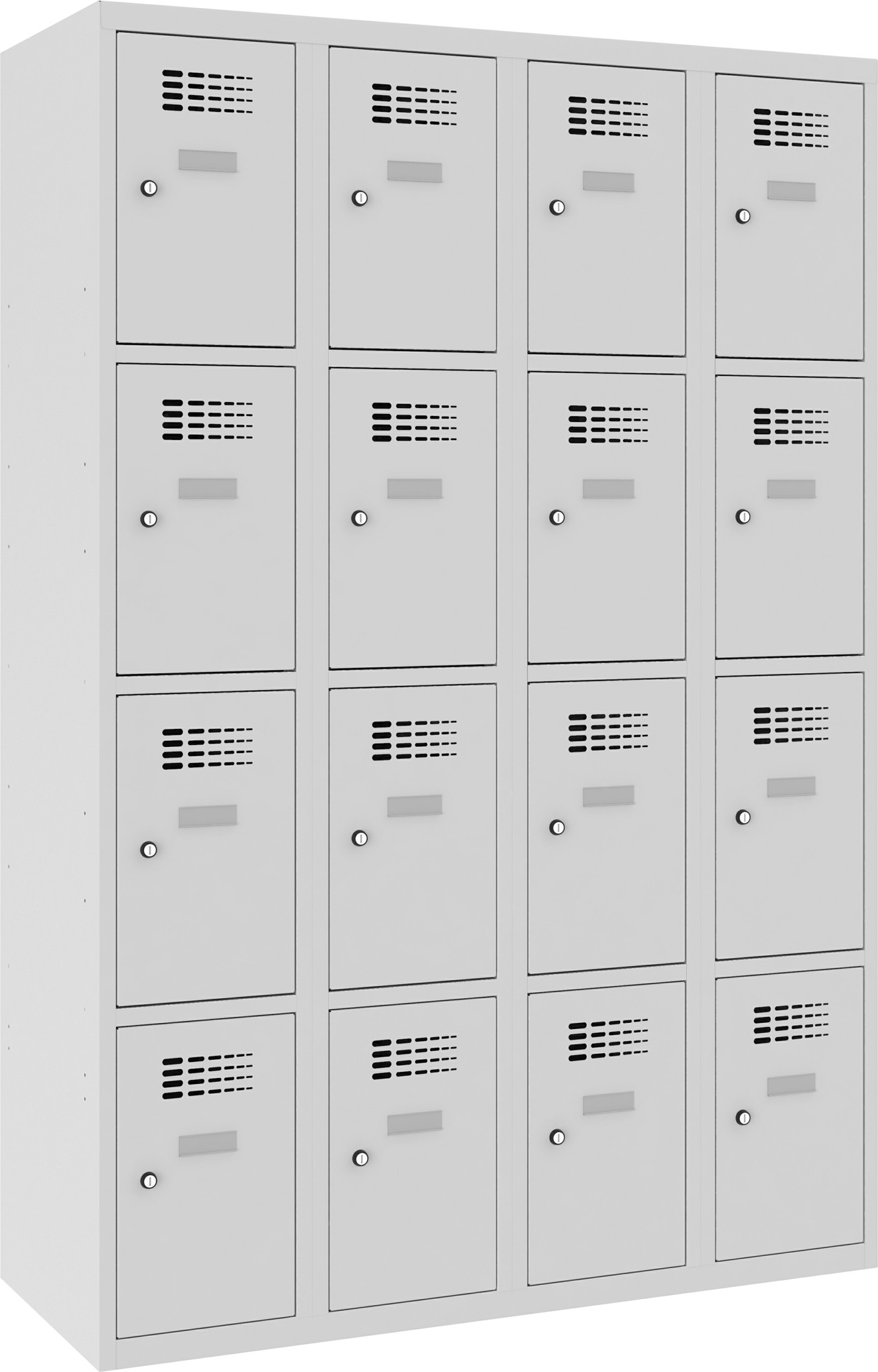 Schliessfachschrank, 4 Abteile mit je 4 Fächer übereinander, Total 16 Fächer