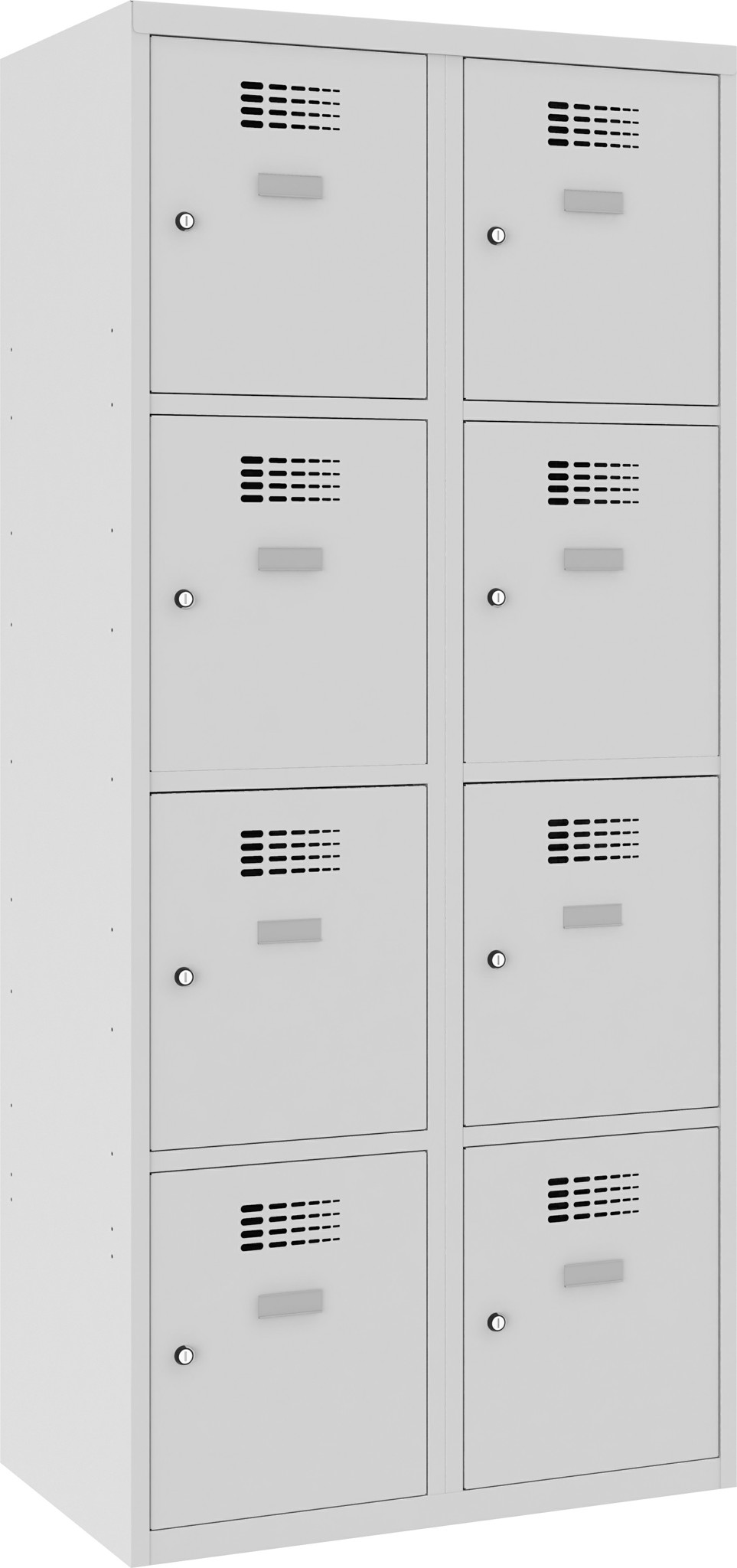 Schliessfachschrank, 2 Abteile mit je 4 Fächer übereinander, Total 8 Fächer