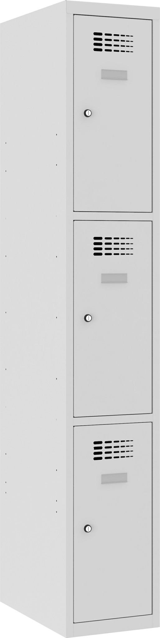 Schliessfachschrank, 1 Abteil mit 3 Fächer übereinander, Total 3 Fächer