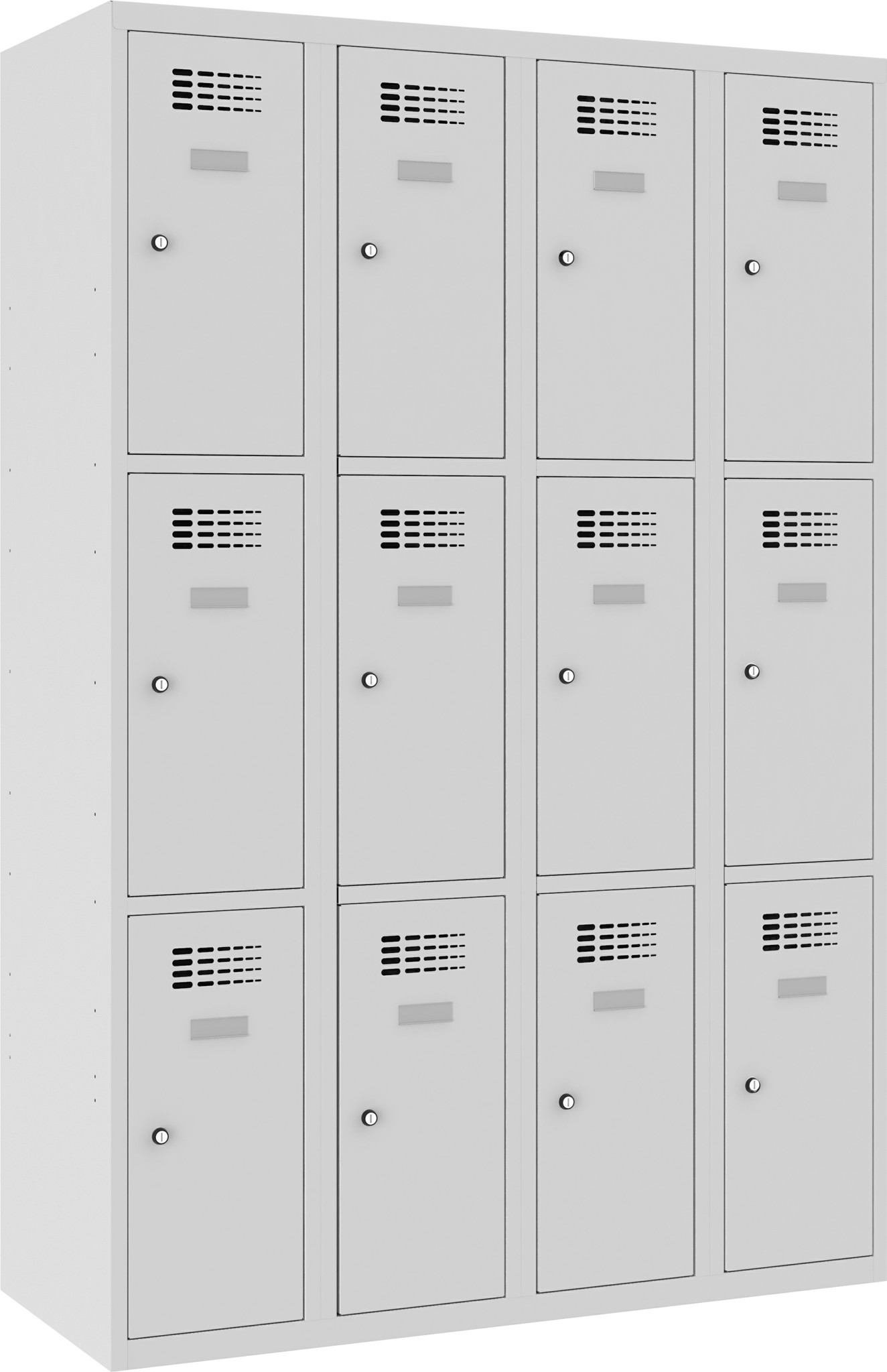 Schliessfachschrank, 4 Abteile mit je 3 Fächer übereinander, Total 12 Fächer